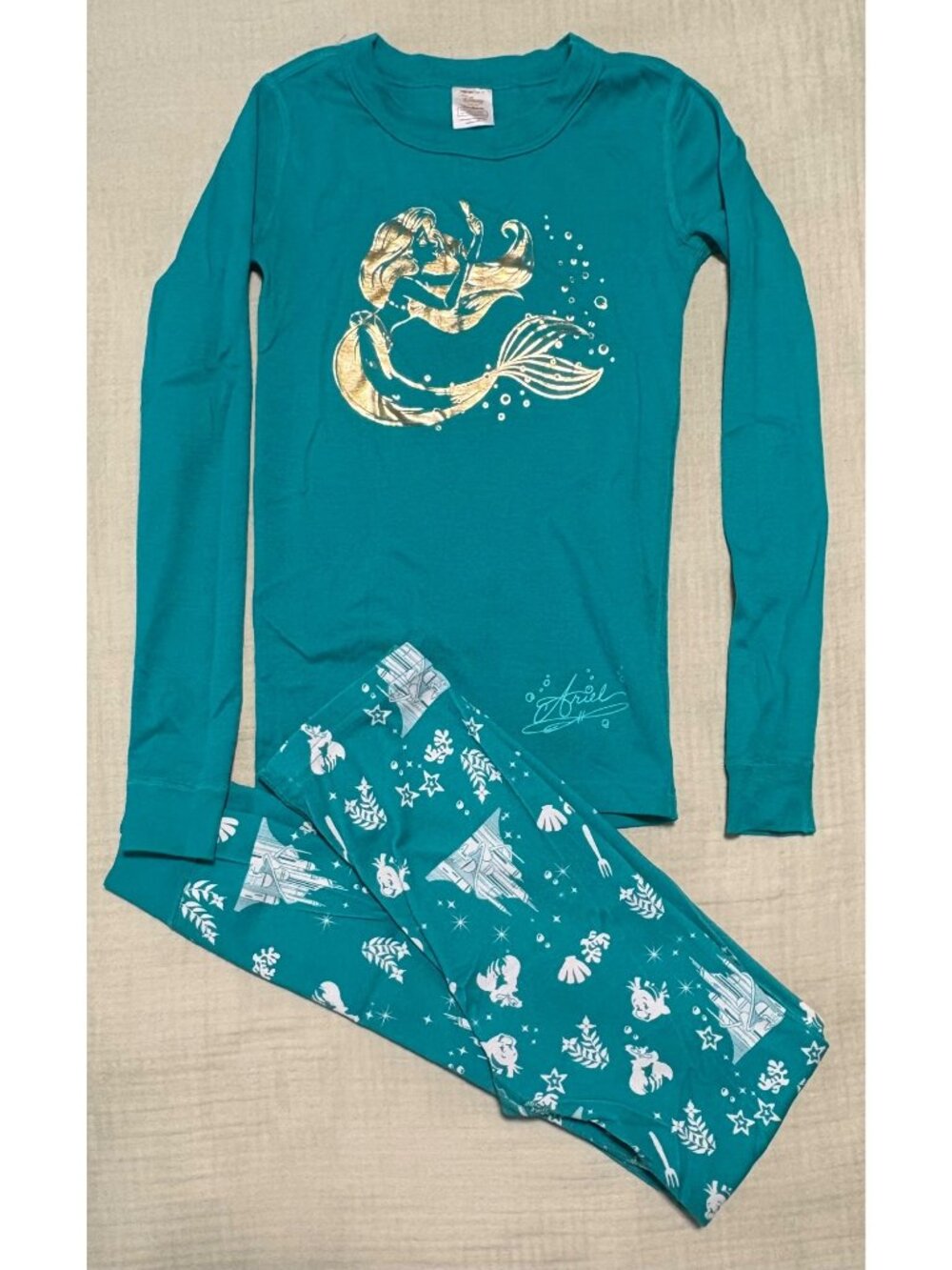 Disney Hanna Andersson Little Mermaid Pajama Organic Cotton Size 10